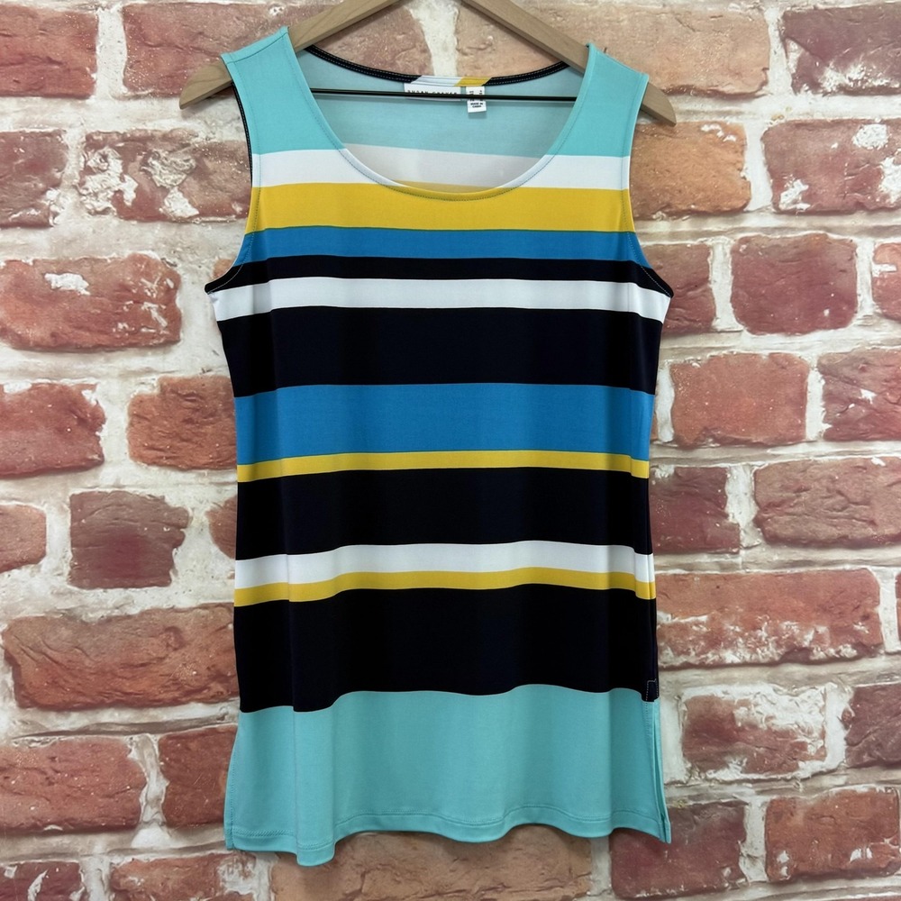Susan Graver Top Womens Small Multicolor Beach Striped Camisole Tank Shirt - Picture 2 of 9